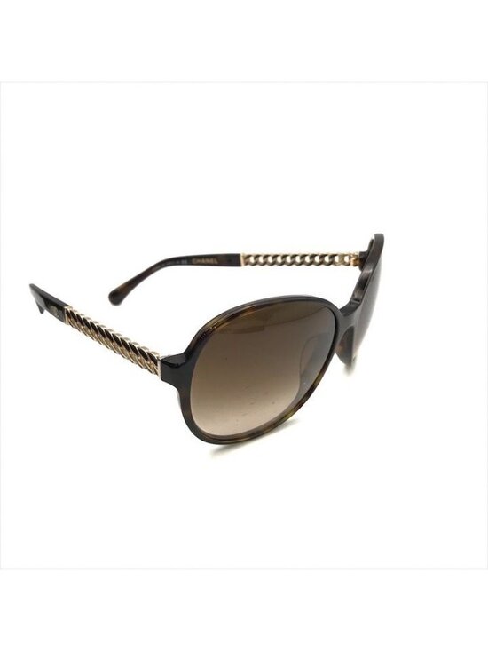 Chanel CC Logo Sunglasses Eyewear Tortoiseshell Pattern Chain Motif Brown main image 7